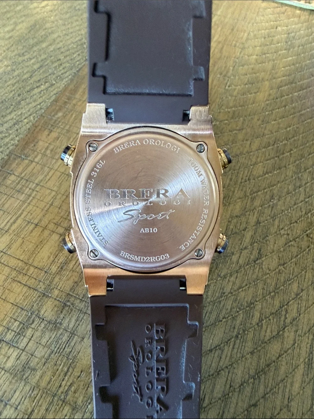 Brera Orologi Sport AB10 Digital Watch BRSMD2RG03 Rose Gold Brown Rubber 100M